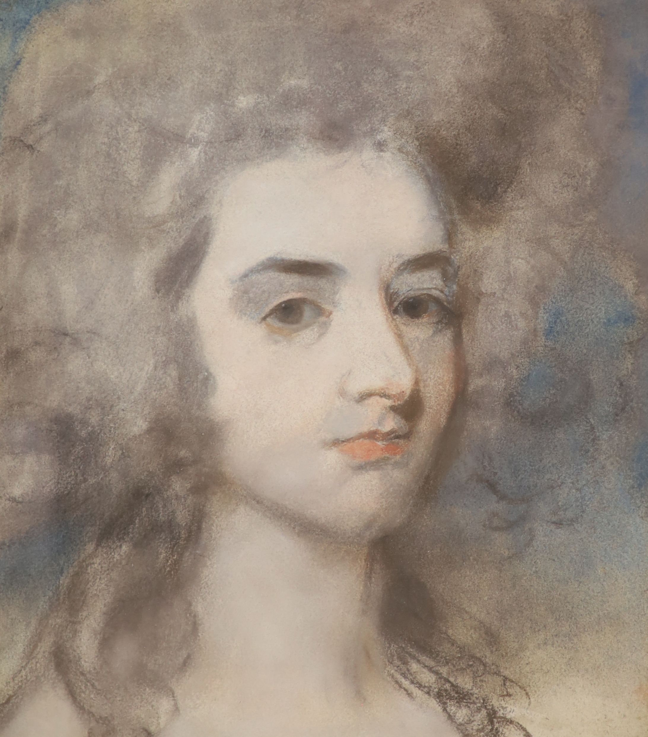 Attributed to John Russell (1745-1806), pastel, Portrait of a lady believed to be Charlotte Sophia Granville, 32 x 28cm